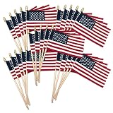 Super Tough USA Stick Flag with Spear Tip, 4 by 6-Inch, 25-Pack