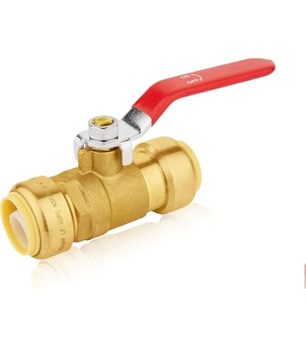 HeSun 2-Pack 1-Inch Push Fit Ball Valves - Full Port Shut-off Valves For Hot/Cold Water, PEX, Copper, CPVC
