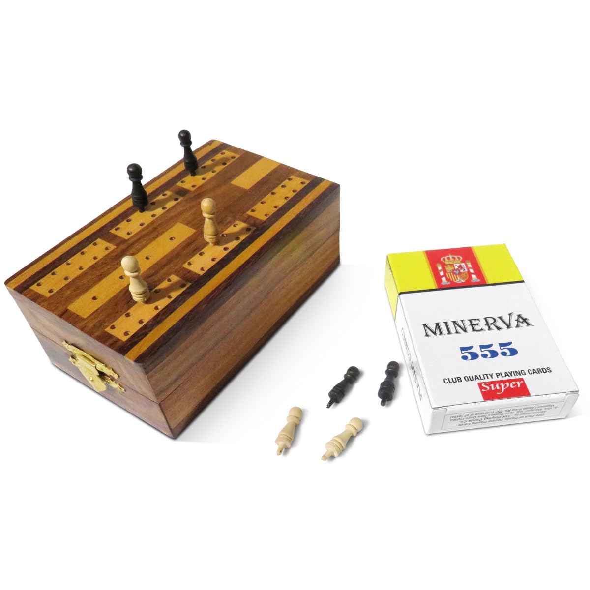 Purity Wooden Folding Cribbage Board with Cards