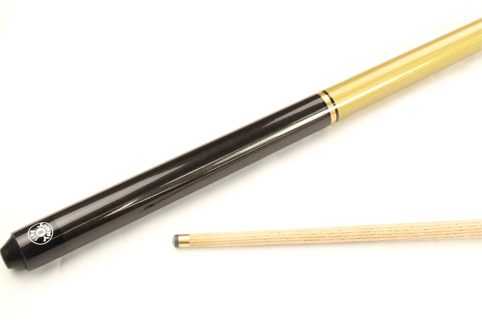 Jonny 8 Ball TRIAD 57 Inch 3 Piece Adjustable Ash Snooker Pool Cue - 9.5mm Tip (Gold and Black)