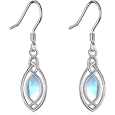 Moonstone Earrings for Women 925 Sterling Silver Celtic Knot Drop Dangle Earrings Teardrop Leverback Moonstone Jewelry Gift
