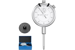 HDLNKAK Dial Indicator 0-1"/0.001" Dial Indicator with Case, Measuring Tool for Lathe, 3D Printing, Workshop, CNC Machine Too