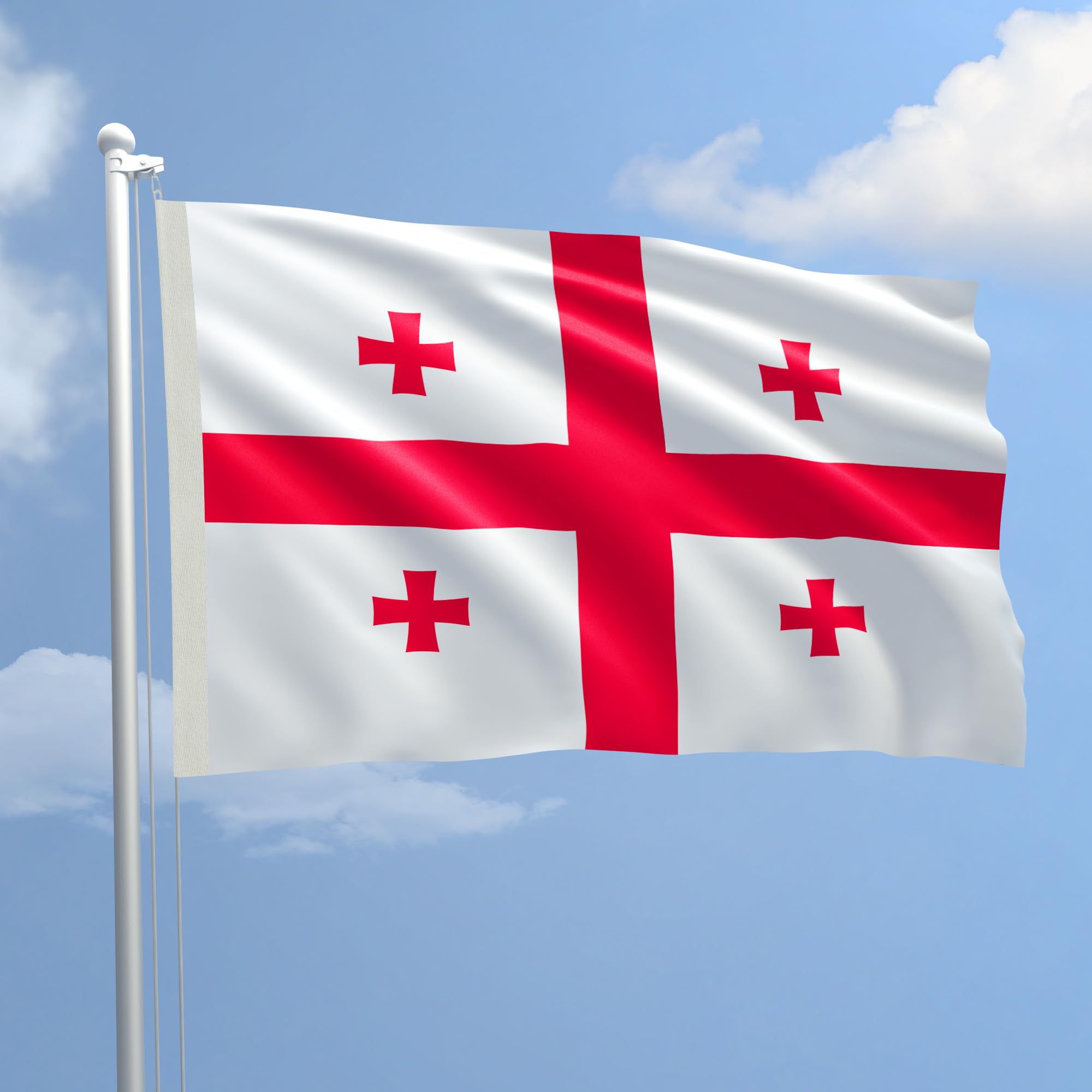 Flag GEORGIA 100x150 cm NAUTICO polyester 115 g/m² with double pleat perimeter, rope and sheath