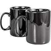 BYCNZB 30oz Super Large Ceramic Coffee Mugs Large Handles Set of 2 (black)