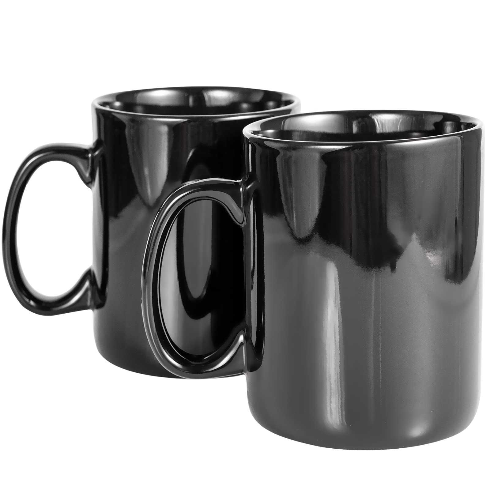 Photo 1 of BYCNZB 30oz Super Large Ceramic Coffee Mugs Large Handles Set of 2 (black)