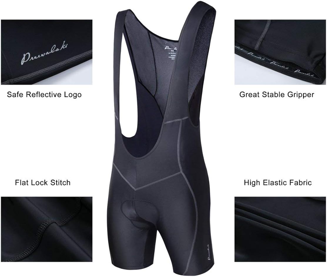 Przewalski Men’s 3D Padded Cycling Bike Bib Shorts Excellent
