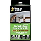 Duck MAX Strength Window Insulation Kit, Winter Window Seal Kit Fits up to 10 Windows, Heavy Duty Shrink Film Cuts to Size fo