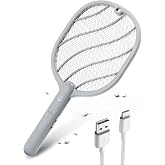 Mosiller Electric Fly Swatter, 3800V Bug Zapper Racket, Rechargeable 1200mAh Mosquito Killer, 3-Layer Safety Mesh, Lightweight, Easy to Use, Indoor Home Office Backyard Patio Camping (Basic 1 Pack)