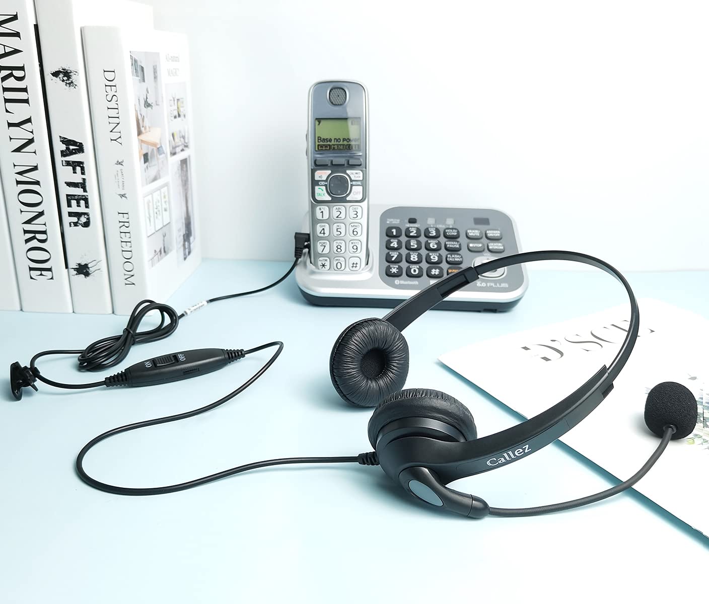 Callez Telefon Headset 2,5mm Klinke mit Mikrofon Noise Cancelling 6