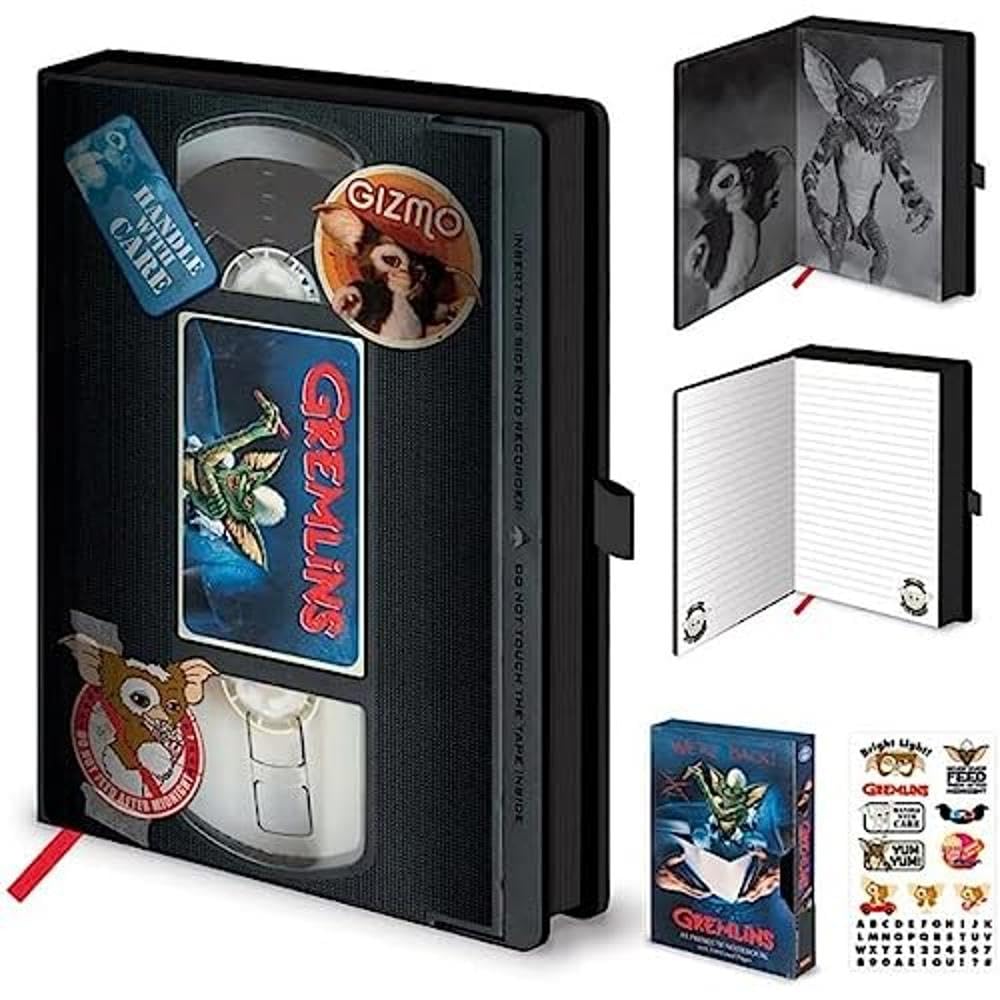 Gremlins 2 Journal Notebook A5 (Retro VHS Cassette Tape Design) The Gremlins Note Book in Matching Presentation Gift Box, 240 Lined Pages. Gremlins Book - Official Gremlins Merchandise