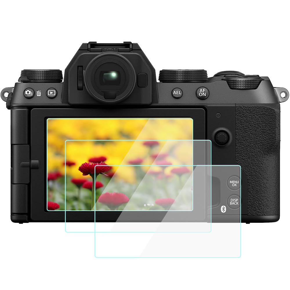 XT50 Screen Protector Compatible for Fujifilm X-T50 X-S20 Mirrorless Camera, 9H Tempered Glass Anti-Scrach Anti-Bubble Anti-Dust (3 Pack)