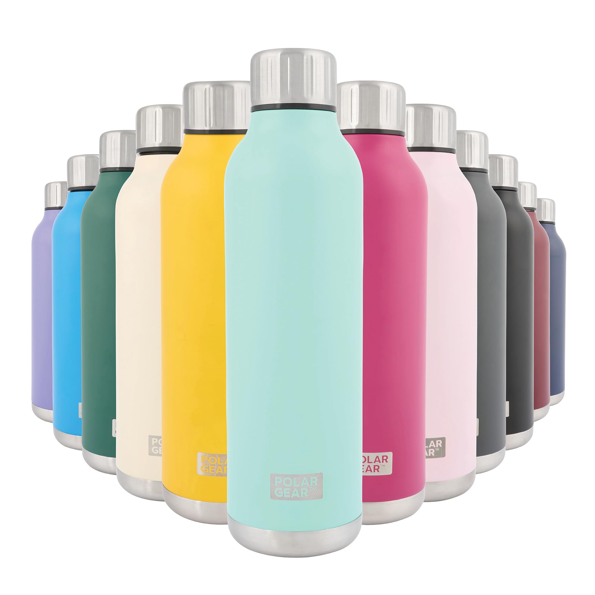 Polar Gear Stainless Steel Water Bottle - 500ml Vacuum Insulated Metal Water Bottle, Double Wall, Leakproof Drinks Bottle - 12H Hot, 24H Cold - Perfect for Work, Travel, Sports, Gym (Mint)