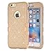 iPhone 6S Bling Case,iPhone 6 Bling Case,HKW (TM) Bling Rhinestone 3 in 1 Armor Defender Shockproof Back Case Protective Cover for Apple iPhone 6,6S 4.7 inch Diamond Case (Gold) (MA1841)