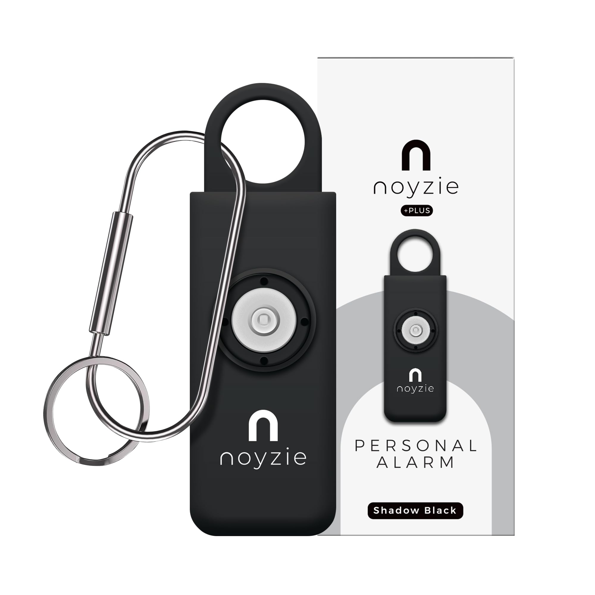 Personal Alarm NOYZIE Personal Safety Alarm - LOUD 130db Siren & 200-Lumen Strobing LED Light - Self Defence Rope Alarm Keyring Keychain for Women, Men, Elderly & Dog Walkers (Black Rechargeable)