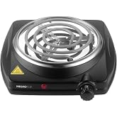 MIOAOTCE Single Burner Hot Plate Electric, 1000 Watts Electric Burner with 5.5" Coiled Element, Adjustable Temperature, for Dorm, Office, Home, Camp, Compatible for All Cookwares