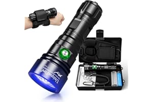 UniqueFire D03 Scuba Dive 365nm UV Black Light 3LEDs High Power Super Bright Underwater Diving UV Flashlight Rechargeable with 3 Modes Night Dive Torch 100 Meters Submersible Light