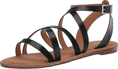 report black flat sandals