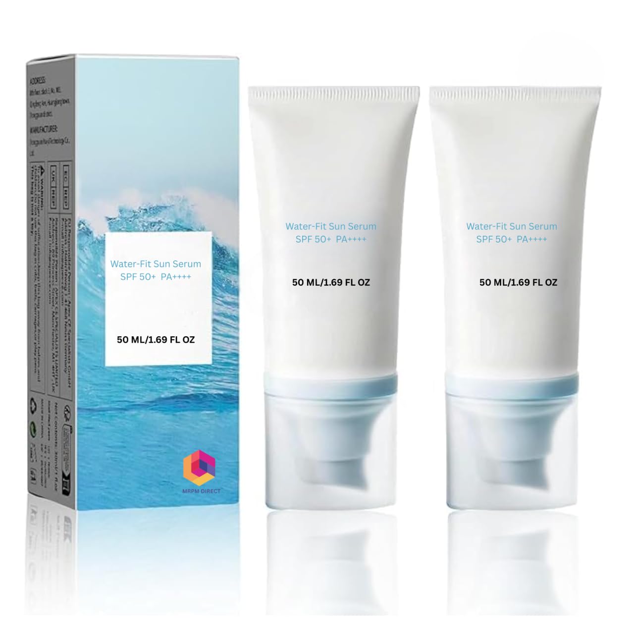 Facial Sunscreen SPF 50 PA++++, Lightweight and Hydrating UV Protection, 2-Pack