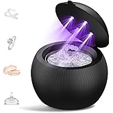 Voraiya Ultrasonic UV Cleaner for Dentures, Aligner, Retainer, Whitening Trays, Night Dental Mouth Guard, Toothbrush Head, Ultrasonic Jewelry Cleaner Machine for all dental Appliances, Diamon