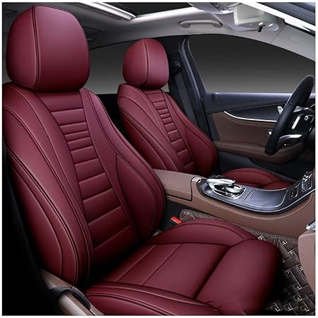 Amazon 車のユニバーサルシートカバー ユニバーサルpuの座席は 車やsuvクッション自動車インテリアの交換5席自動車シートカバーの付属品をカバー Color Dark Red シートカバー 車 バイク