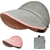 Women Visor Ponytail Sun Hat for Outdoor Uv Protection Wide Brim Sun Hats Packable Golf Running Visor Piping Black