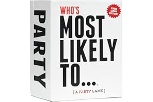DSS Games Who's Most Likely to...Kinda Clean Family Edition [A Party Game | Great for Adults & Teens | White Elephant Gift, Stocking Stuffer | Game Nights & Big Groups]
