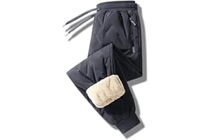 Fleece Waterproof Thermal-Pants Unisex, Warm Fuzzy Waterproof Sweatpants Mens, Winter Sherpa Lined Leggings