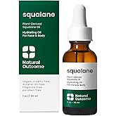 natural outcome Pure Squalane Oil l 100% Plant Derived Squalane Oil for Face, Body, Hair & Lips I Weightless Moisturizing Oil Firms Skin, Reduces Fine Lines & Enhances Skin Elasticity I 1 oz