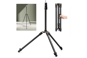 K&F CONCEPT 6.56ft/2M Light Stand for Photography Studio, Adjustable Aluminum Camera Tripod Stand with 1/4" Screw, Reversible