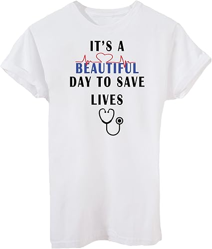 Image T Shirt Es Ist Ein Schoner Tag Leben Greys Anatomy Zu Retten Fernsehserie Damen M Weiss Amazon De Sport Freizeit