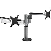VERSADESK OmniView Dual Monitor Stand - Height Adjustable Arms for 24"-27" Screens - Desk Mount with 360&deg; Rotation - VESA Compatible - Each Arm Supports up to 15lbs | Black