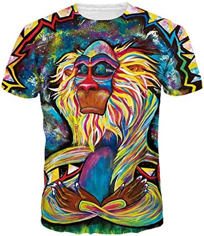Mchochy Unisex 3D Wolf T Shirts Couples Summer Short Sleeve T-Shirts Casual Tees