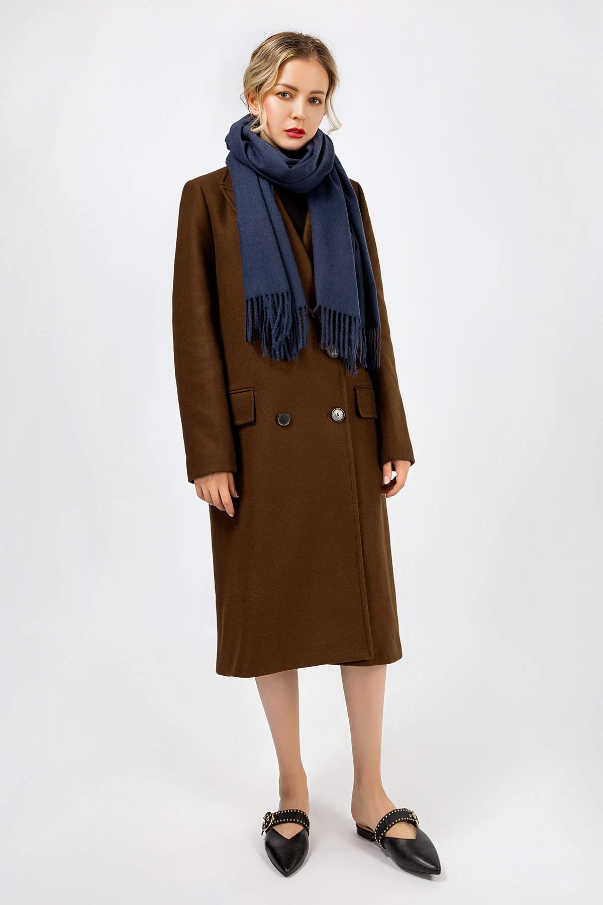 WISH CLUB Pashmina Scarf Cashmere Shawls Wrap Tassel Scarf Women Fringe Scarf