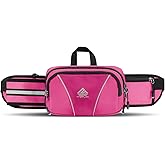 HTZPLOO Fanny Pack for Men Women Waist Bag with Water Bottle Holder for Hiking, Travel,Dog Walking, Workout (Pink)