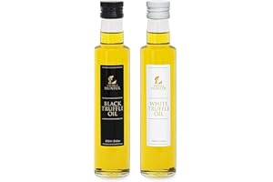TruffleHunter - Black & White Truffle Oil Set - Extra Virgin Olive Oil for Cooking & Seasoning - 8.45 Oz X2