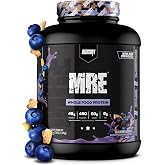 REDCON1 MRE Whole Food Protein Powder, Blueberry Cobbler - Meal Replacement Made with Animal and Plant Based Protein Sources, Nutrient and Calorie Dense, 0g Added Sugar (24 Servings)