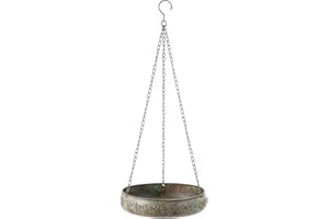 HLQMFHT Hanging Bird Baths for Outdoors, Outdoor Bird Bath, Metal Bird Feeder, Back Yard, Deck,Patio Garden Decoration