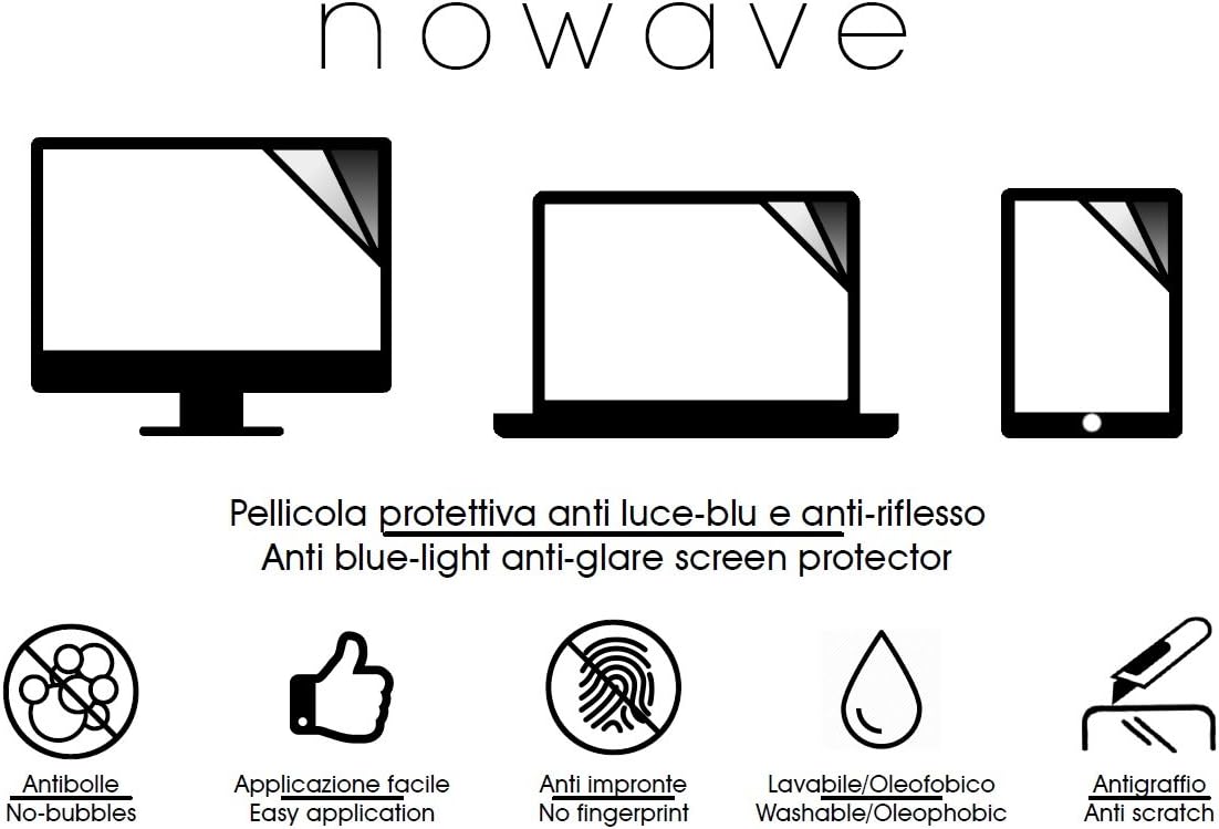 NOWAVE Screen Protector for Monitor/PC/Laptop. THE ONLY ONE that is Anti Blue Light and Anti Glare! Matte Film Prevents Glare and Visual Fatigue Display. Easy Application. No bubbles