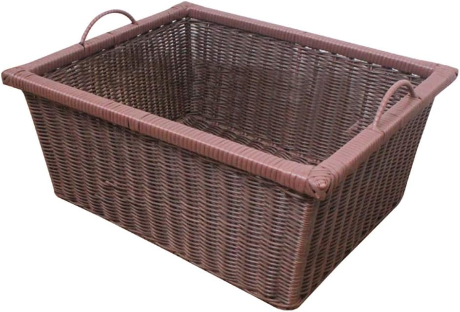 TingtingLaundry Baskets, Plastic Rattan Rectangle Open Sundries for