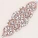 XINFANGXIU Rose Gold Small Beaded Crystal Decorative Patch Rhinestone Applique with Beaded Pearls Embellishments Sew Iron on Hot Fix for Bridal Wedding Dress Sash Belt Garters Headpieces