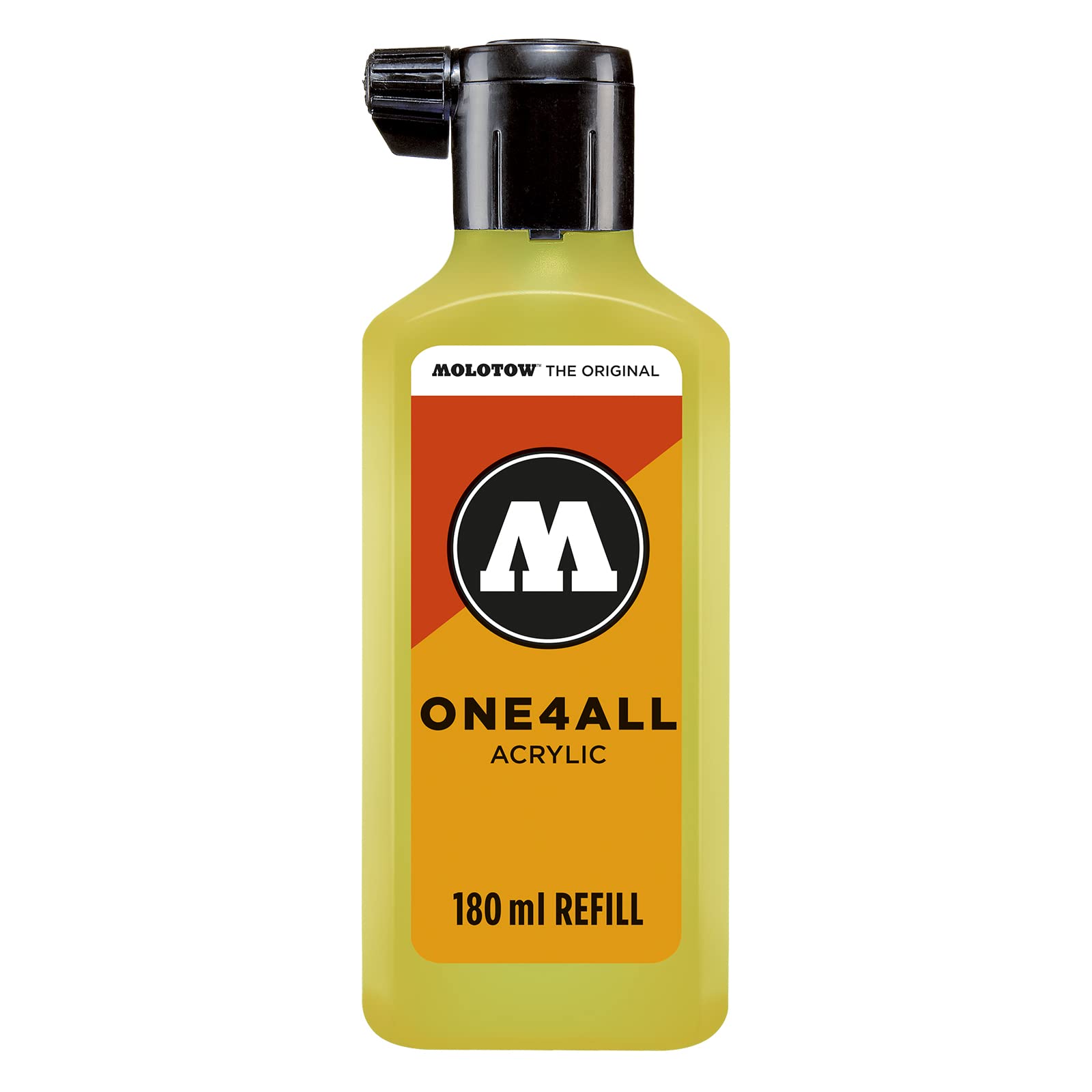Molotow ONE4ALL Refill Acrylic, Colour 220 Neon Yellow Fluorescent, 180 ml, Refill Ink for Permanent Markers