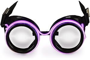 S SANGLE SOPFFY LED Steampunk Goggles,Steampunk Glasses Glow in the Dark, Vintage Goggles Halloween Costume Accessory