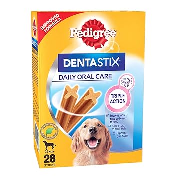 Pedigree Dentastix Large Breed (25 kg+) Oral Care Dog Treat (Chew Sticks) (28 Sticks) 1.08kg Monthly Pack