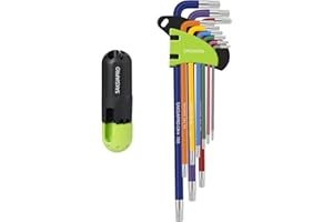 SAKSIAPRO Torx Star Allen Wrench Set, 9-Piece Long Arm Star Key Set T10-T50, T Handle