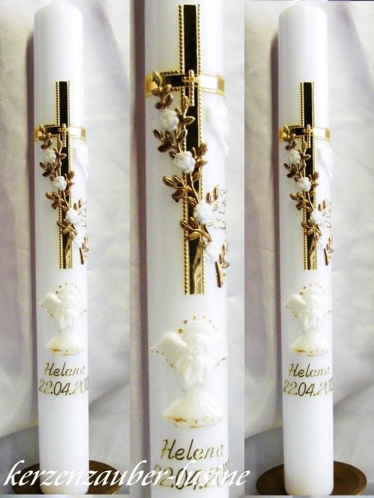 VT-158 Christening Candle, Communion Candle, Boy, Girl, 400 / 40 mm, including Accessories for Self-Labelling