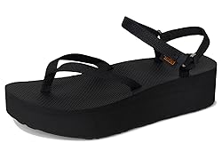 Teva Women's Flatform Sandal Slim Sport, Black, 5