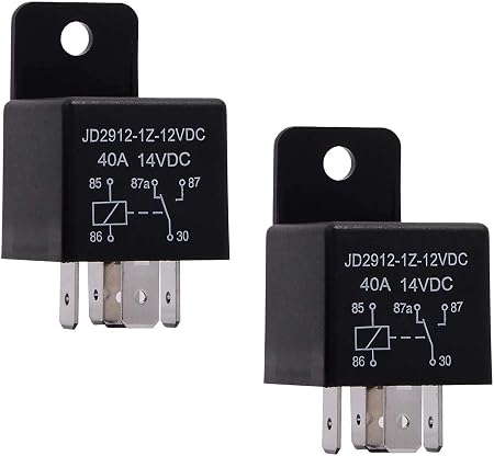 Amazon Beidone自動車用リレー5ピン12v 40 Amp Spstモデル 14vdc オートスイッチとスターター 2 Pack ライト用リレーハーネス 車 バイク