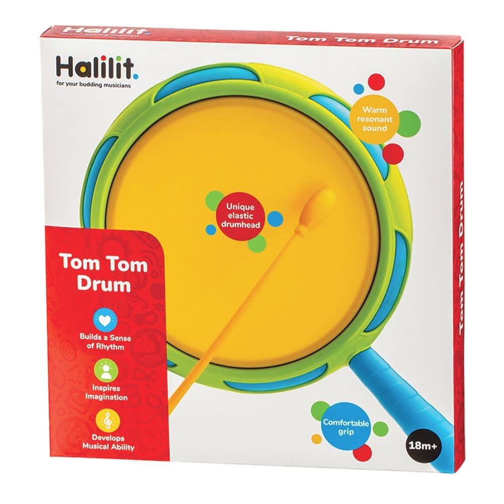 Halilit Children's Tom Tom Drum with Mallet. Light & Robust Kids Toy Musical Instrument. Promotes Hand-Eye Coordination & Motor Skills. 18 months+