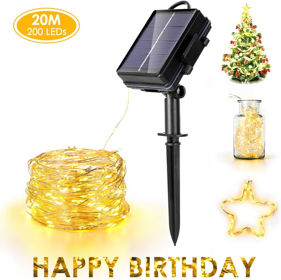 20m de guirnaldas 200LED con cargador solar