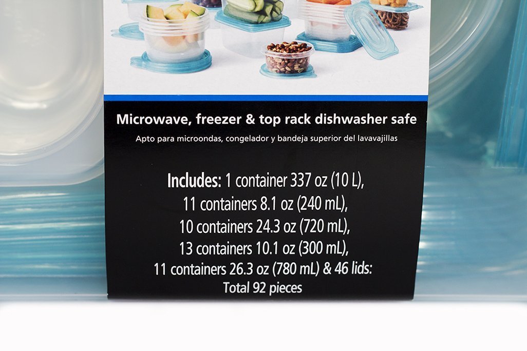 Mainstays Teal Food Storage Container Set 92 pieces